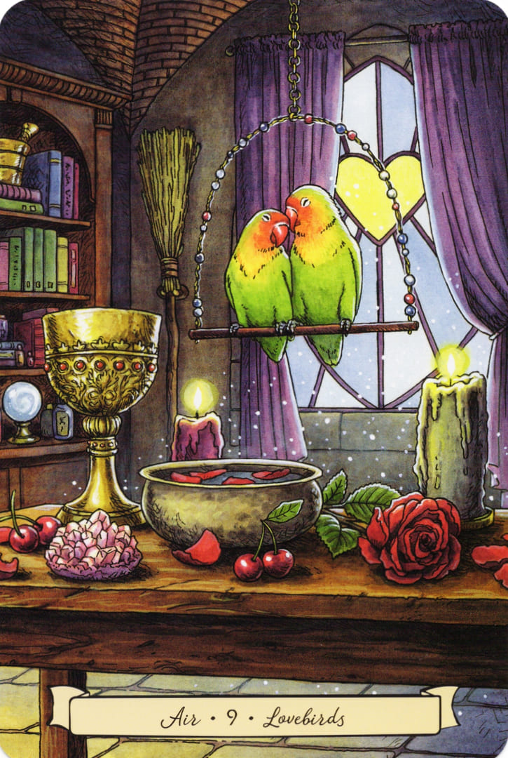 9 Неразлучники (Воздух) — Everyday Witch's Familiars Oracle