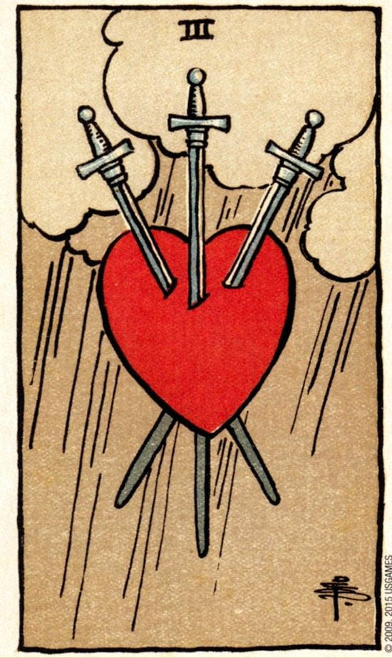 Тройка Мечей: разбитое сердце, горе и эмоциональное освобождение