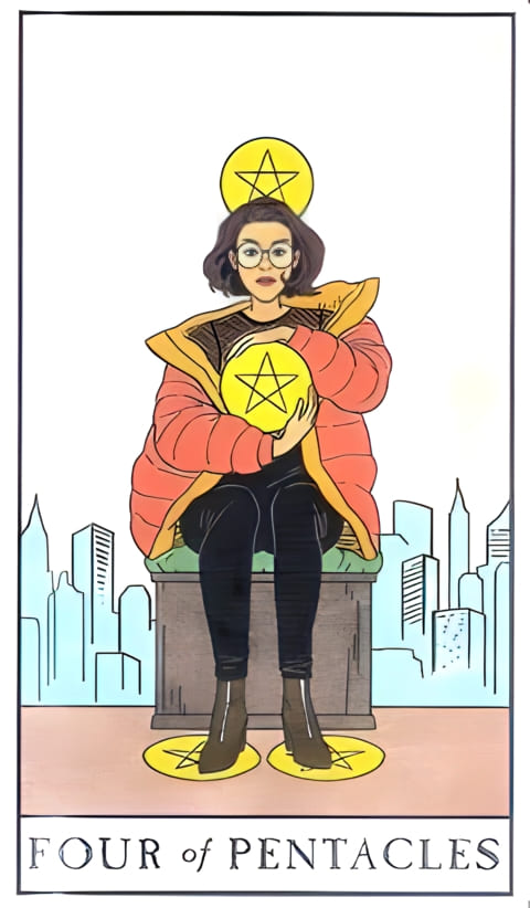 Четверка пентаклей — Таро Современной ведьмы