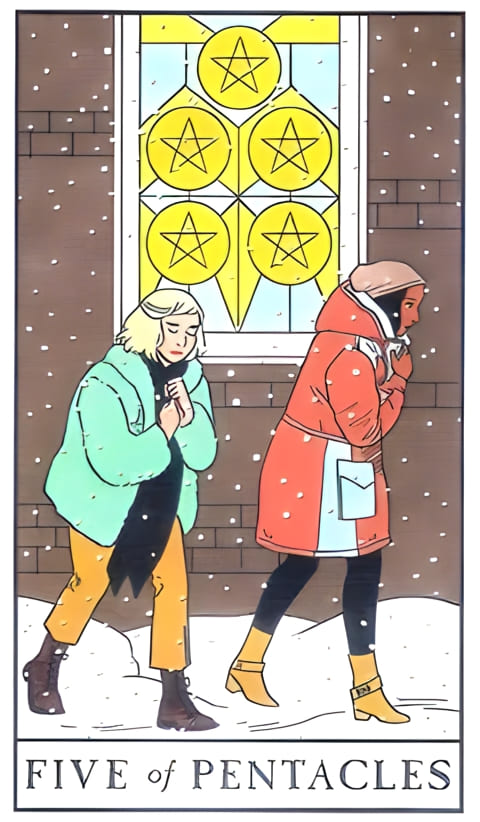 Пятёрка пентаклей — Таро Современной ведьмы