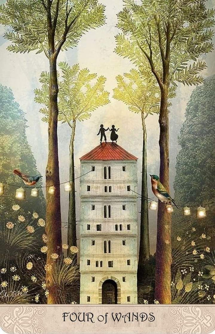 Четверка жезлов — Таро Мистических Моментов