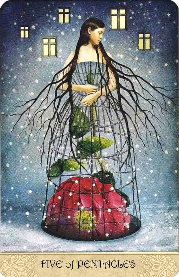 Пятёрка пентаклей — Таро Мистических Моментов
