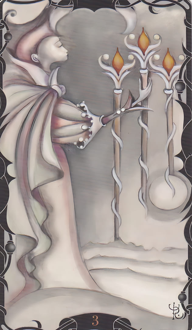 Тройка жезлов — Таро Заколдованного Сада