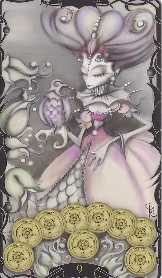 Девятка пентаклей — Таро Заколдованного Сада