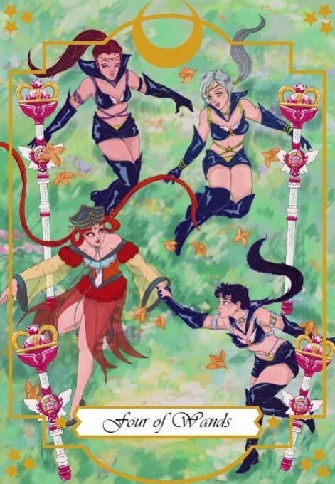 Четверка жезлов — Moonlight Senshi Tarot