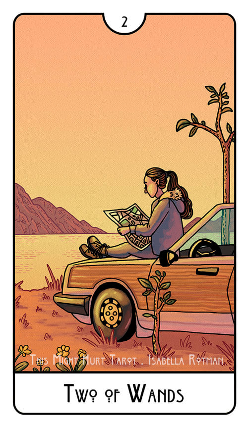 Двойка жезлов — This Might Hurt Tarot