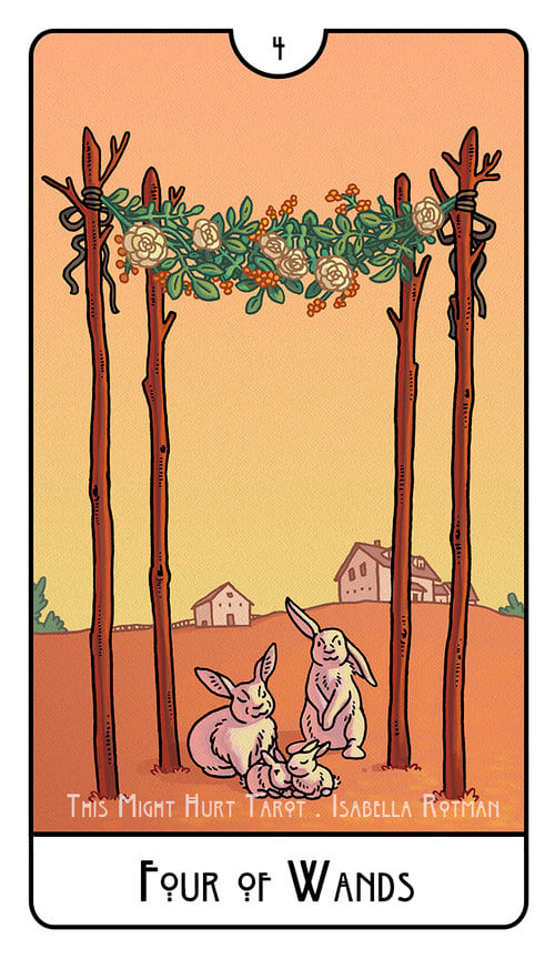 Четверка жезлов — This Might Hurt Tarot