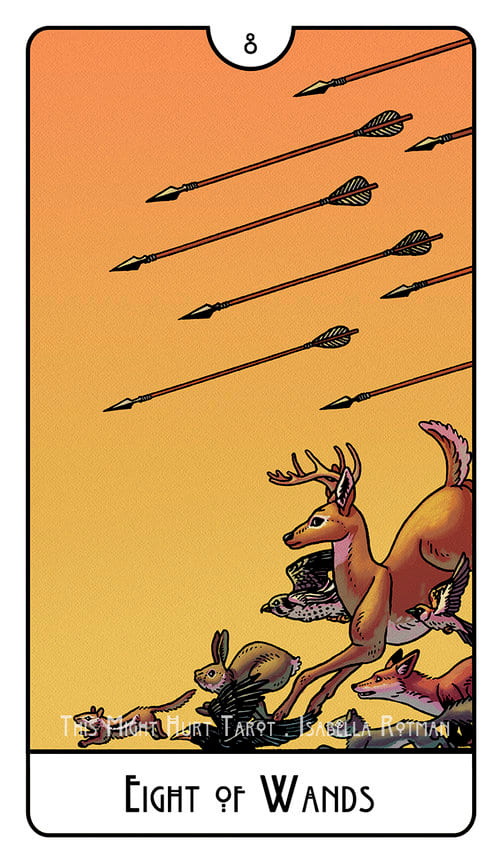 Восьмёрка жезлов — This Might Hurt Tarot