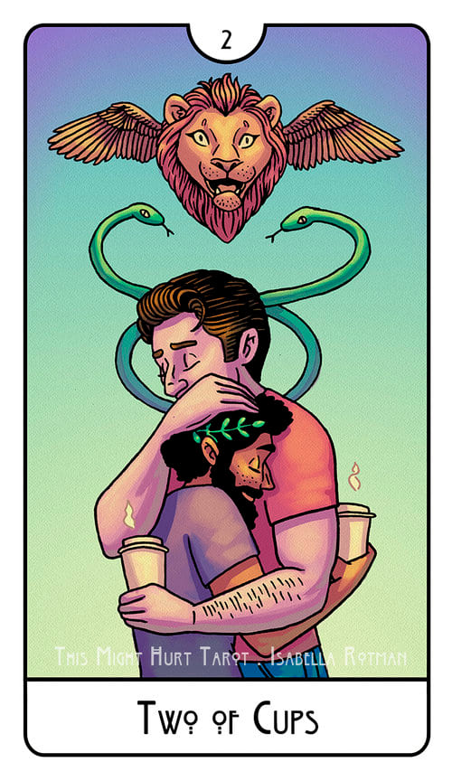 Двойка чаш — This Might Hurt Tarot