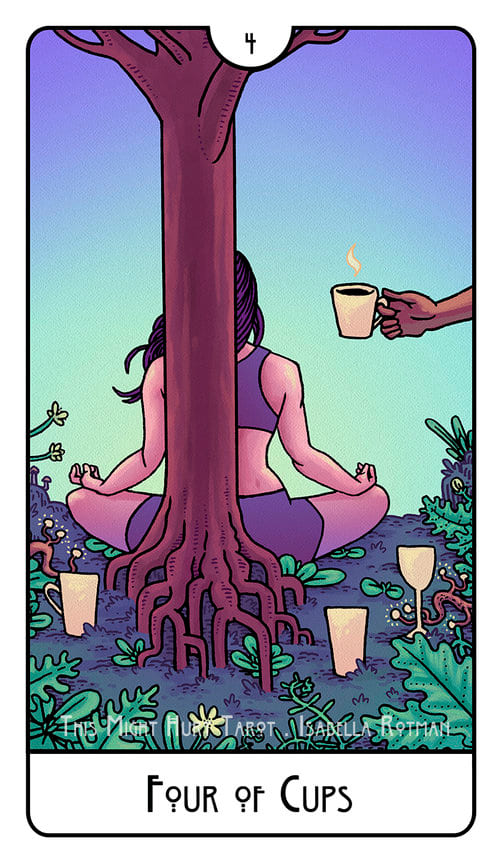 Четверка чаш — This Might Hurt Tarot