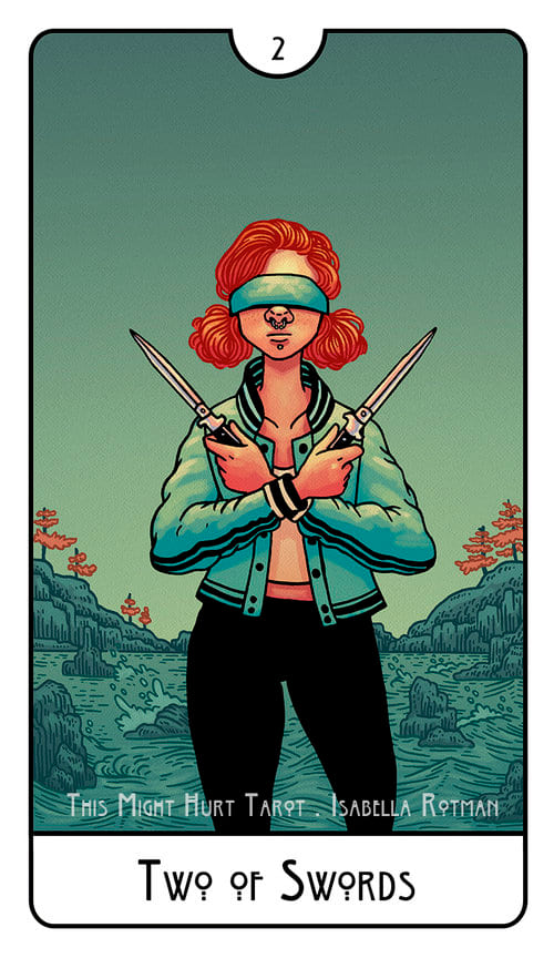 Двойка мечей — This Might Hurt Tarot