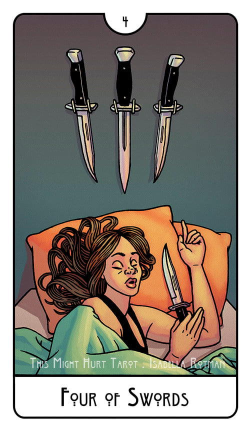 Четверка мечей — This Might Hurt Tarot