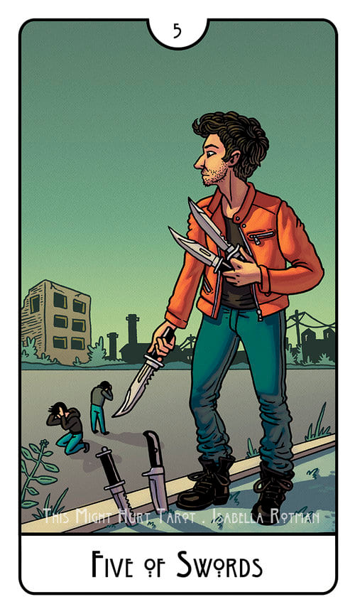 Пятёрка мечей — This Might Hurt Tarot