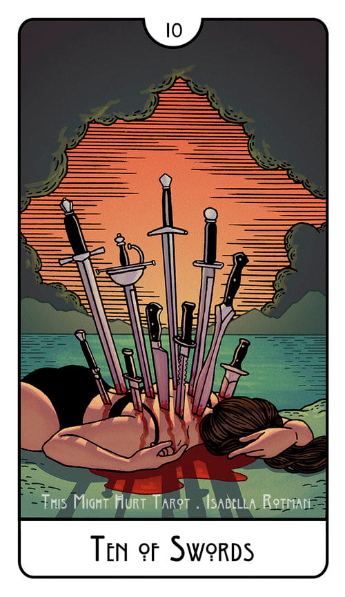 Десятка мечей — This Might Hurt Tarot
