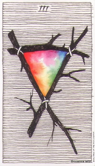 Тройка жезлов — Дикое Неизвестное Таро