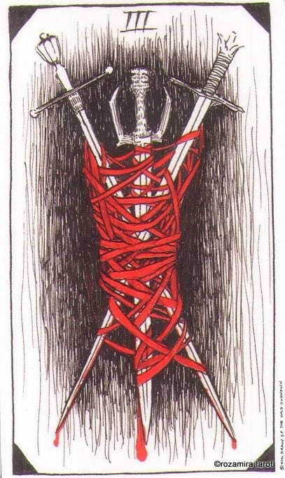 Тройка мечей — Дикое Неизвестное Таро