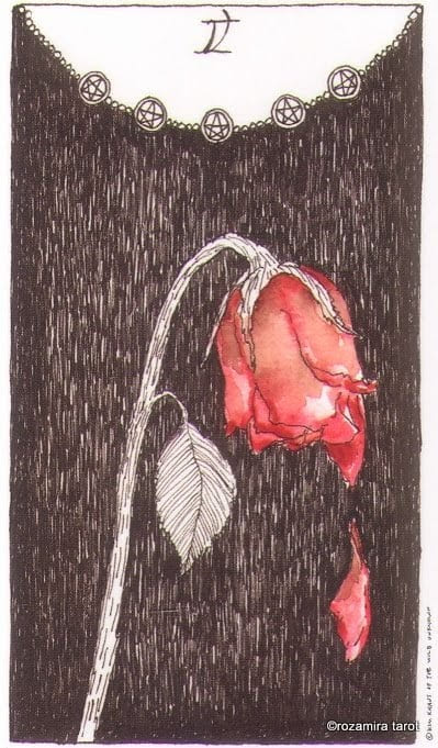 Пятёрка пентаклей — Дикое Неизвестное Таро