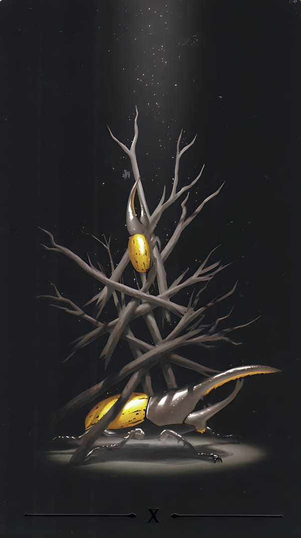 Десятка жезлов — Настоящее Черное Таро