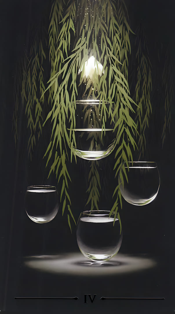 Четверка чаш — Настоящее Черное Таро