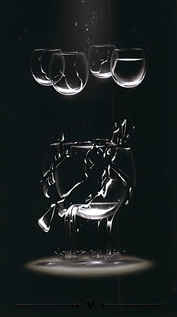 Пятёрка чаш — Настоящее Черное Таро