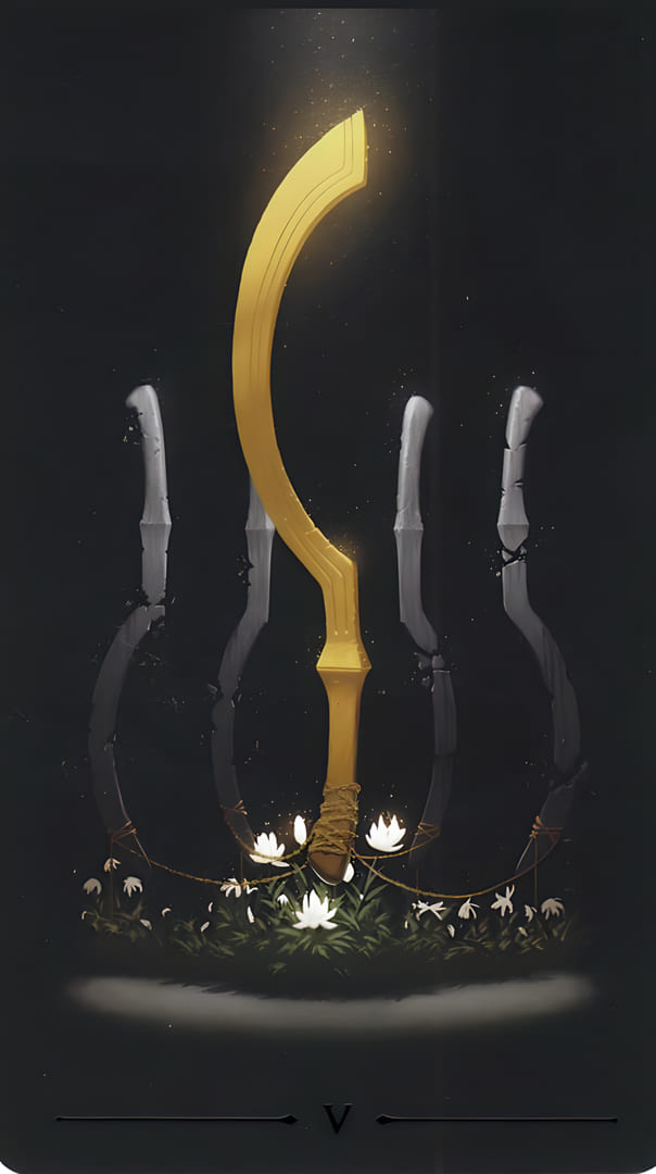 Пятёрка мечей — Настоящее Черное Таро