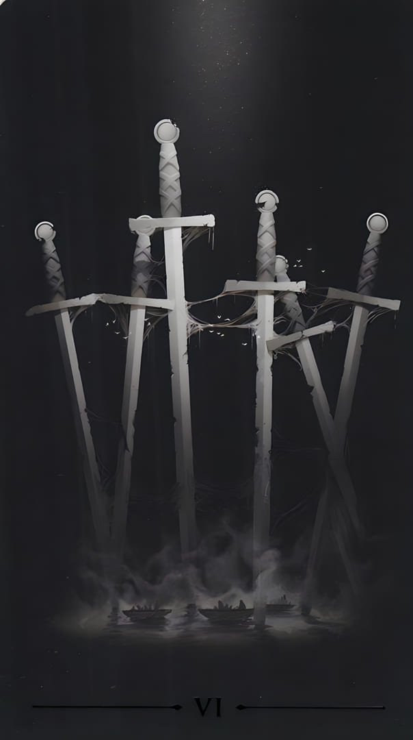 Шестёрка мечей — Настоящее Черное Таро