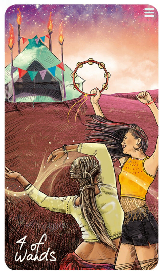 Четверка жезлов — Таро Светлого провидца