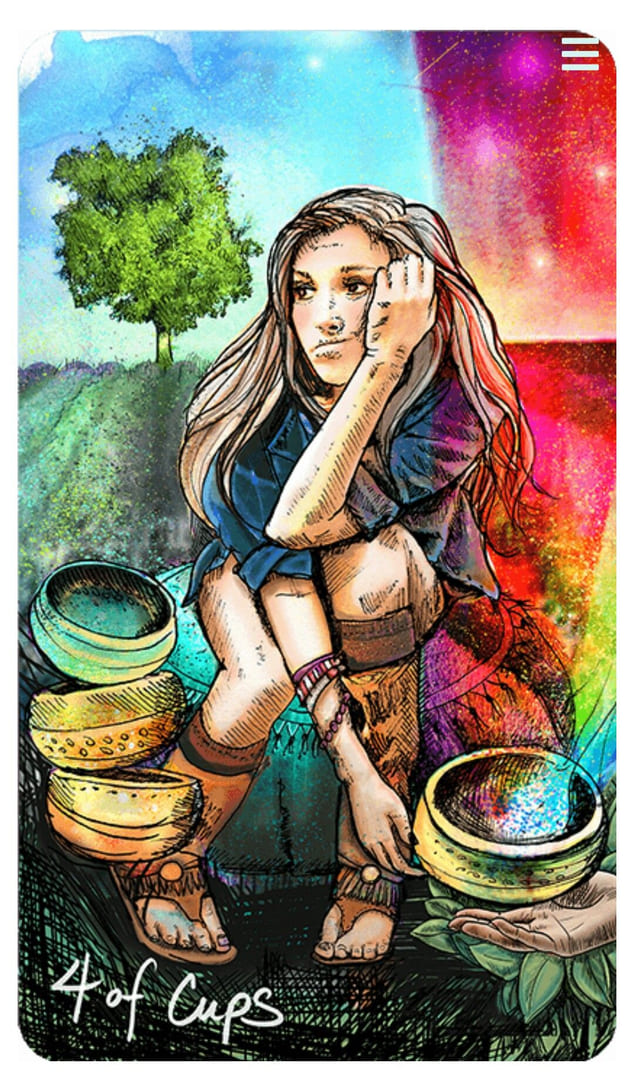 Четверка чаш — Таро Светлого провидца