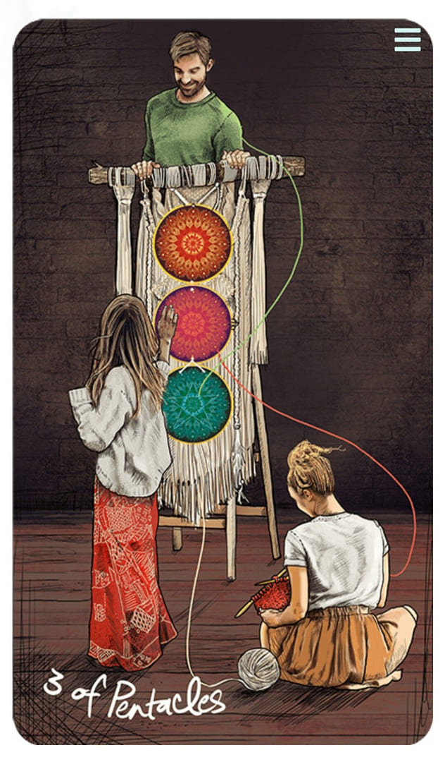 Тройка пентаклей — Таро Светлого провидца