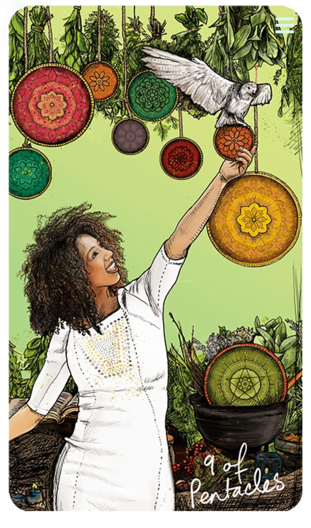 Девятка пентаклей — Таро Светлого провидца