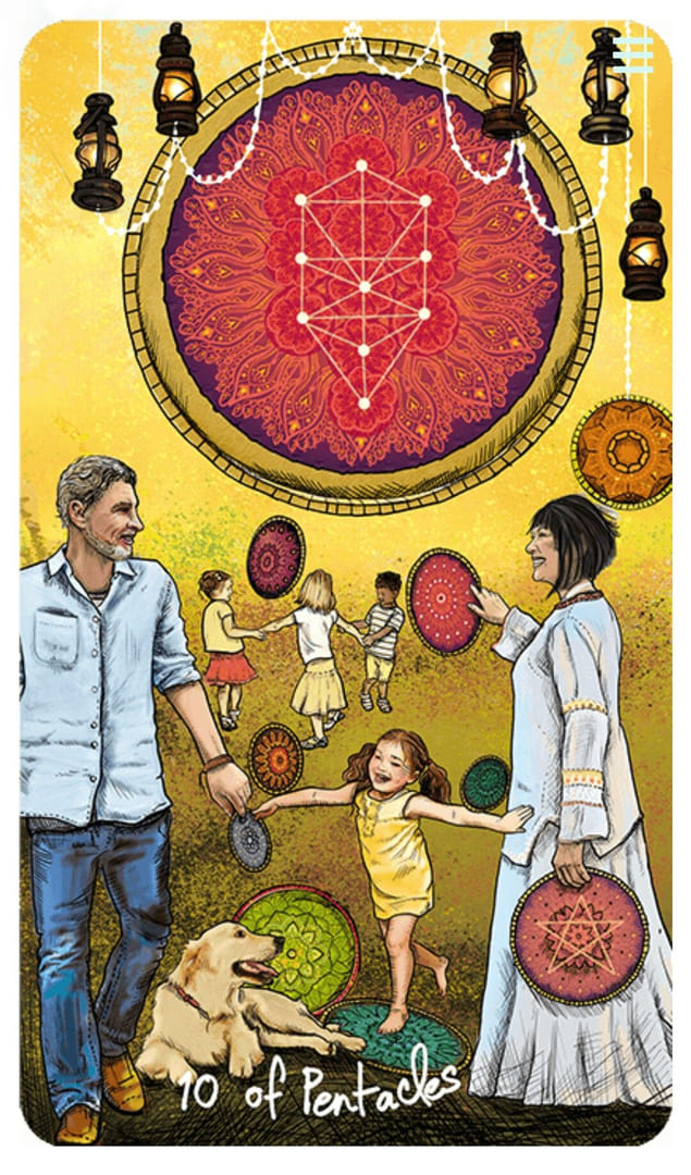 Десятка пентаклей — Таро Светлого провидца