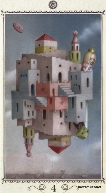 Четверка пентаклей — Таро Николетты Чекколи