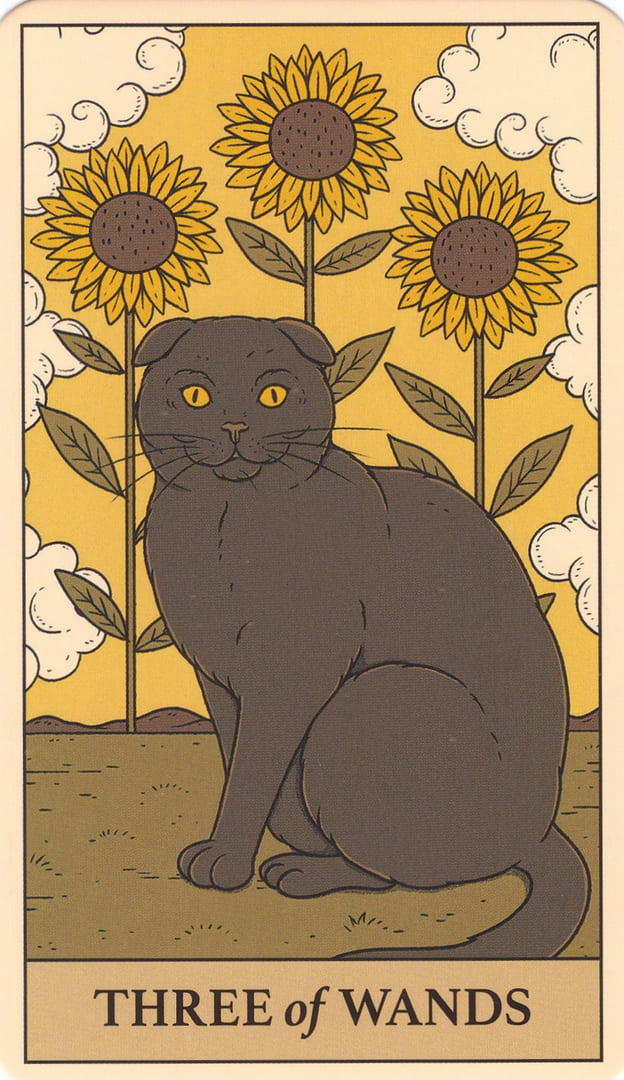 Тройка жезлов — Cats Rule the Earth Tarot