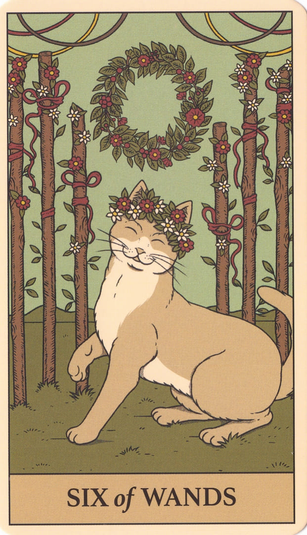 Шестёрка жезлов — Cats Rule the Earth Tarot