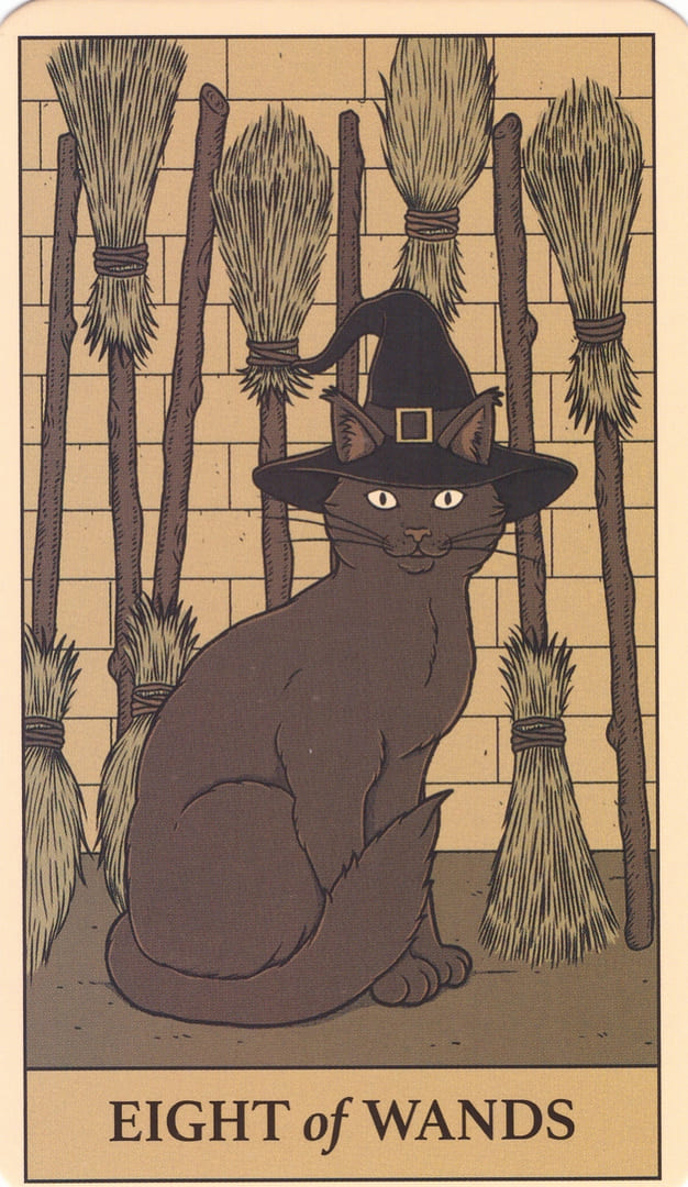 Восьмёрка жезлов — Cats Rule the Earth Tarot