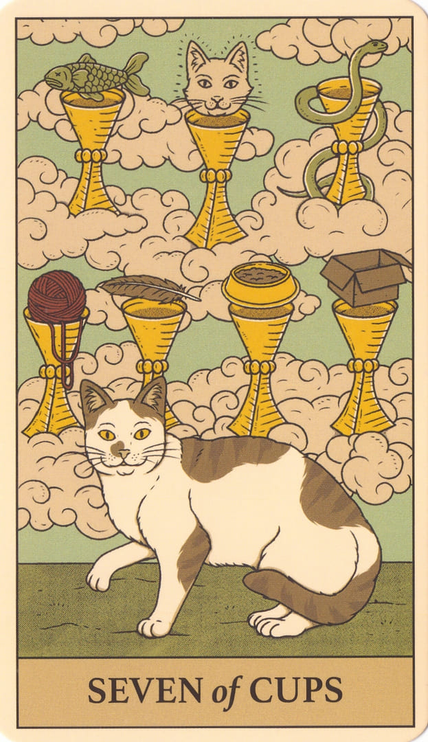 Семёрка чаш — Cats Rule the Earth Tarot