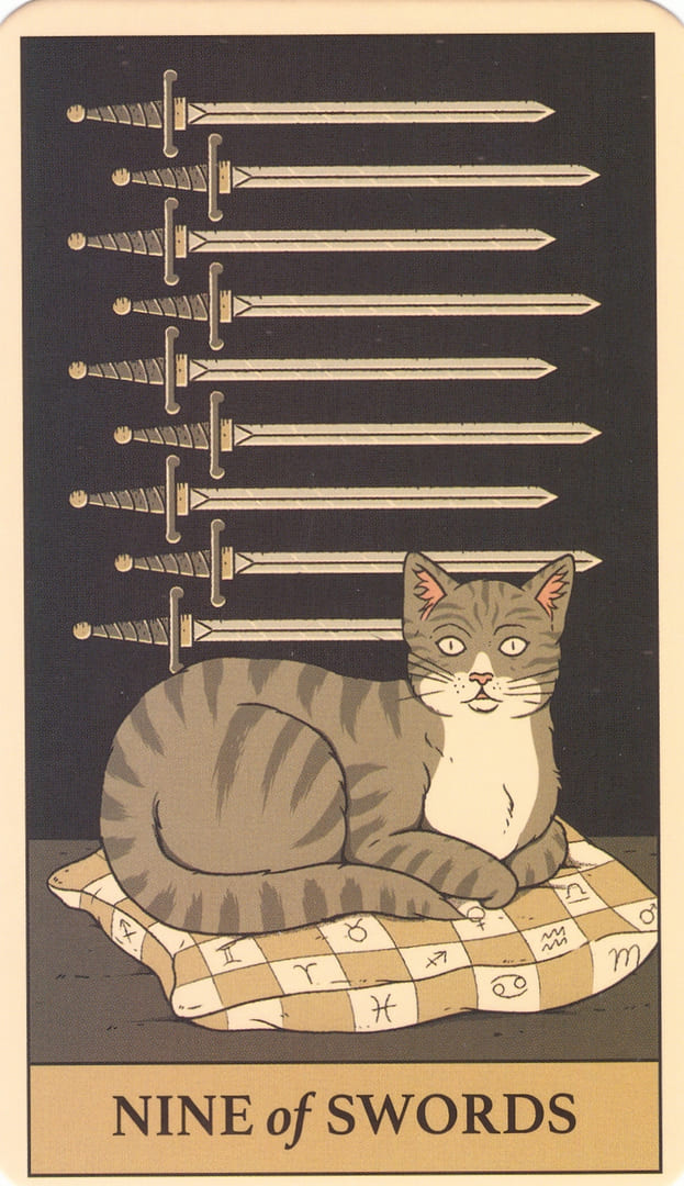 Девятка мечей — Cats Rule the Earth Tarot