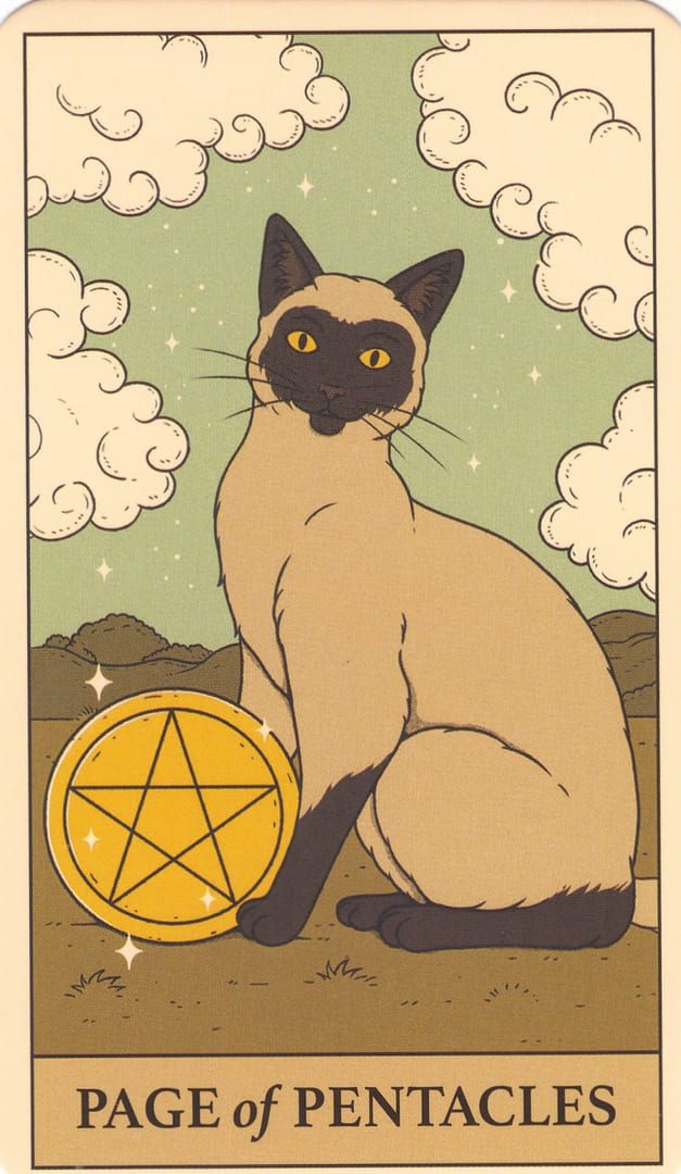 Паж пентаклей — Cats Rule the Earth Tarot