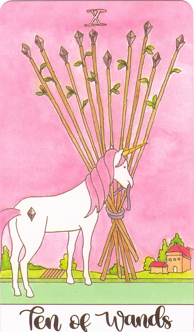 Десятка жезлов — Таро Кристальных Единорогов