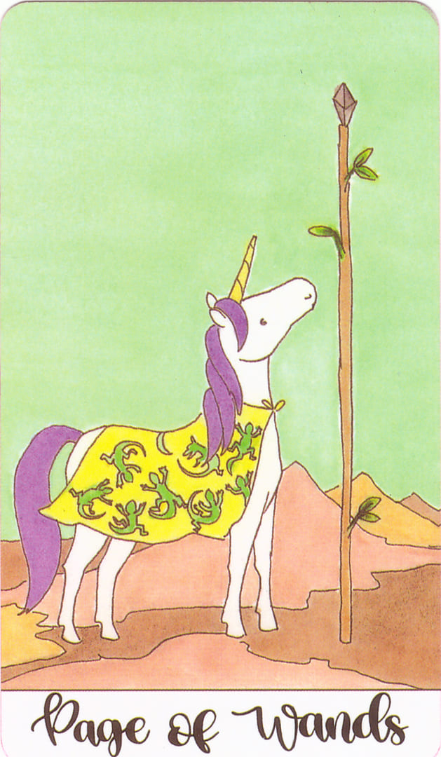 Паж жезлов — Таро Кристальных Единорогов