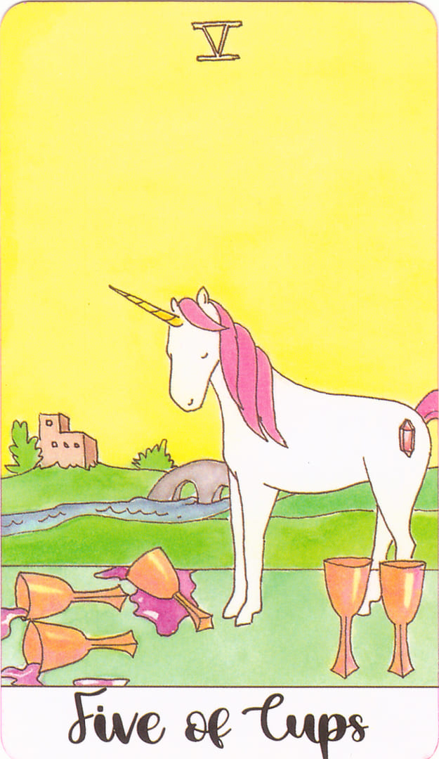 Пятёрка чаш — Таро Кристальных Единорогов