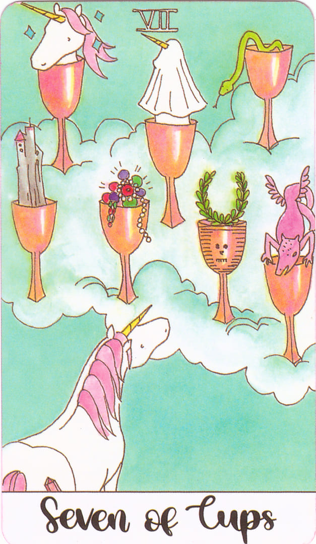 Семёрка чаш — Таро Кристальных Единорогов