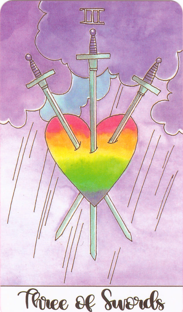 Тройка мечей — Таро Кристальных Единорогов