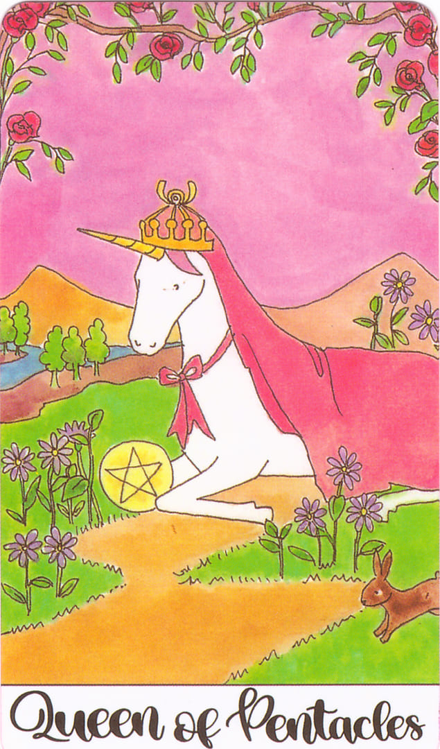 Королева пентаклей — Таро Кристальных Единорогов