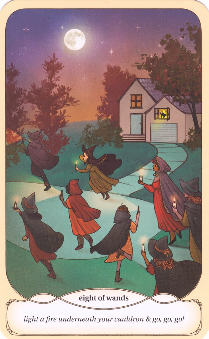 Восьмёрка жезлов — Уютное Таро Ведьмы