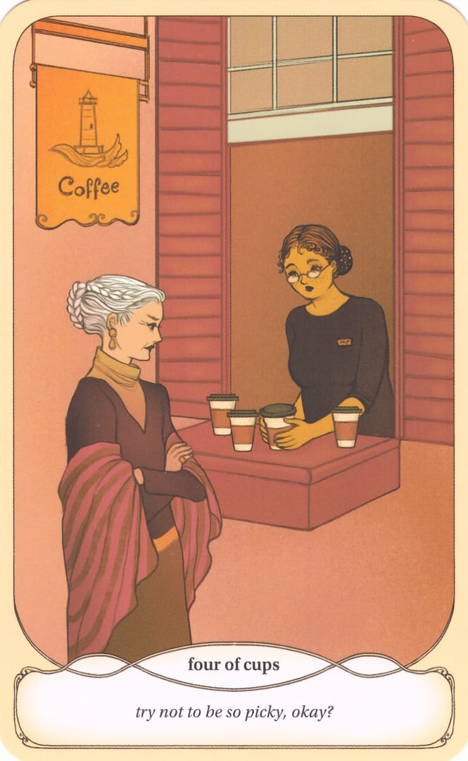 Четверка чаш — Уютное Таро Ведьмы