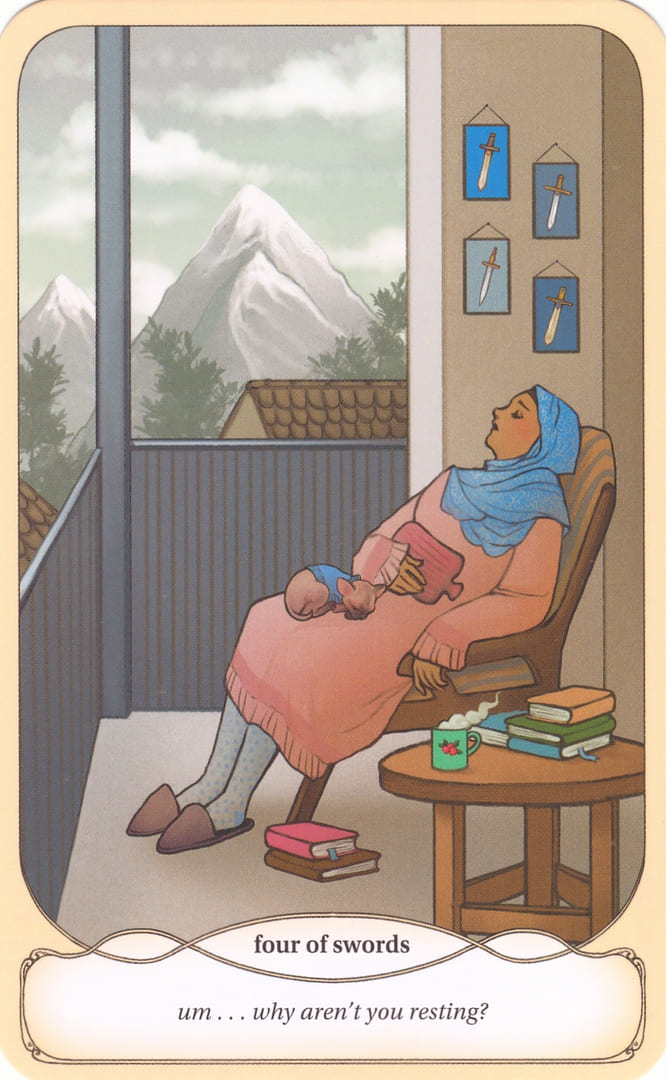 Четверка мечей — Уютное Таро Ведьмы