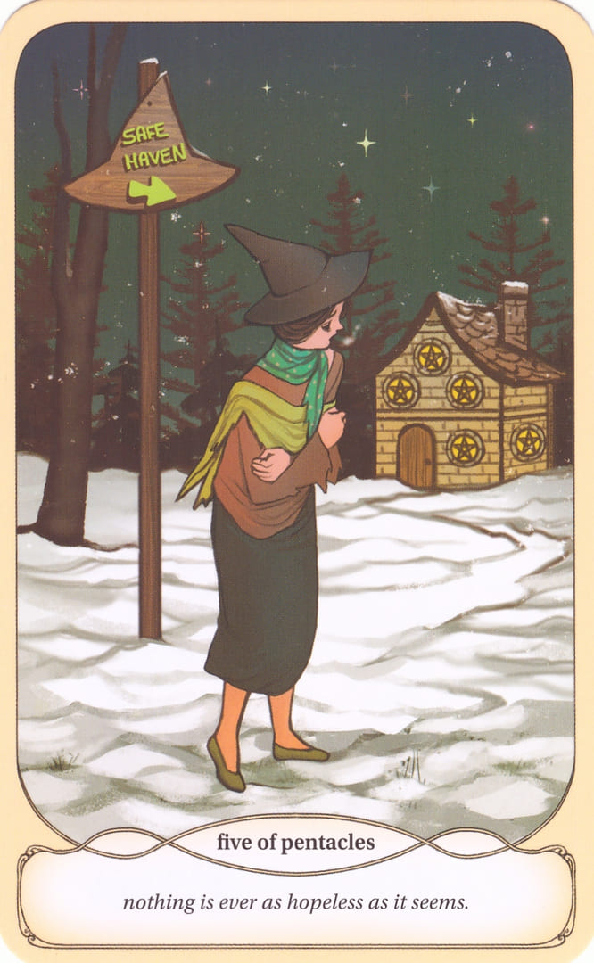 Пятёрка пентаклей — Уютное Таро Ведьмы