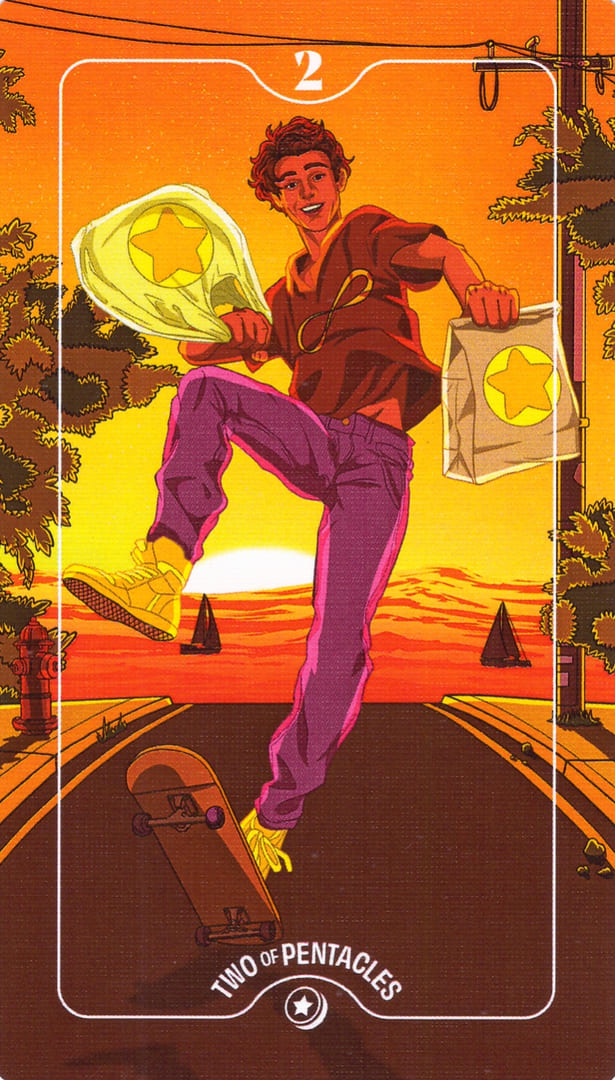 Двойка пентаклей — Deck of Luminaries Tarot