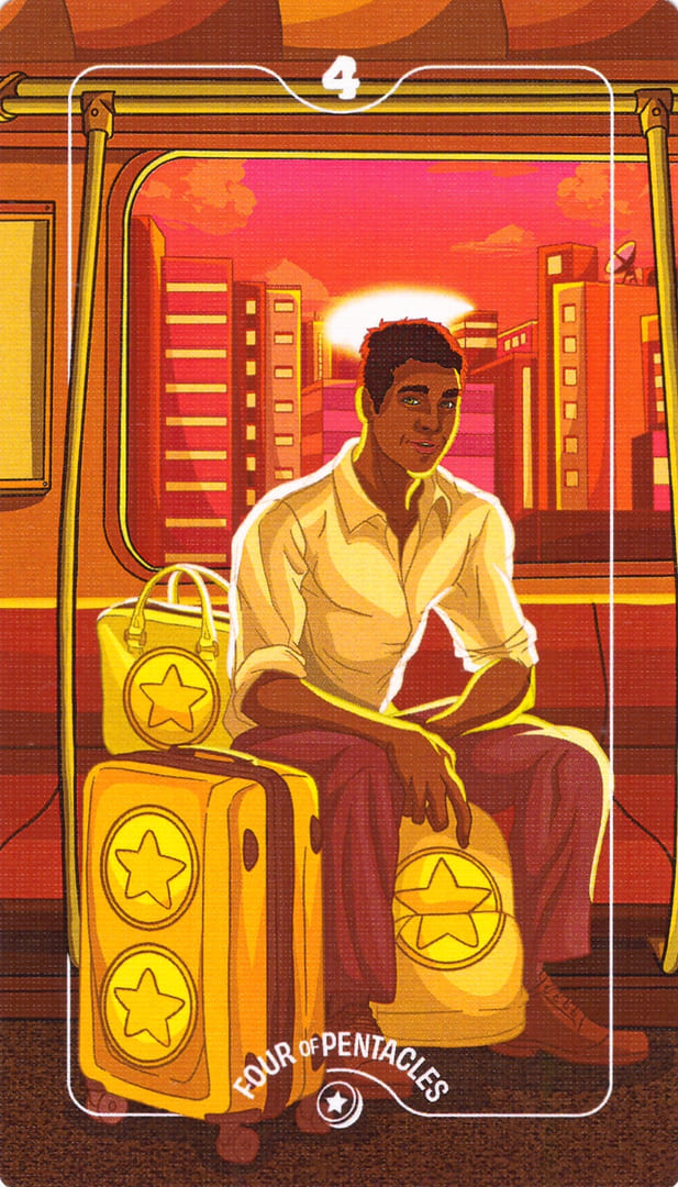 Четверка пентаклей — Deck of Luminaries Tarot